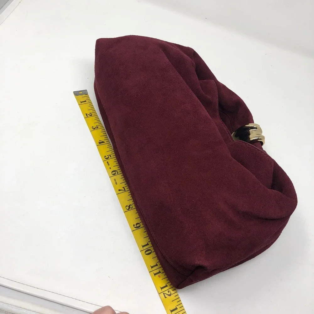Madewell The Mini Pouch in Suede Cabernet Red Suede‎ NY139 NWT Hobo Purse
